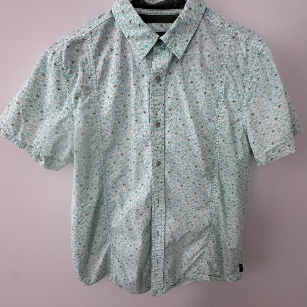 Prana Green Casual Button Down 100% Organic Cotton